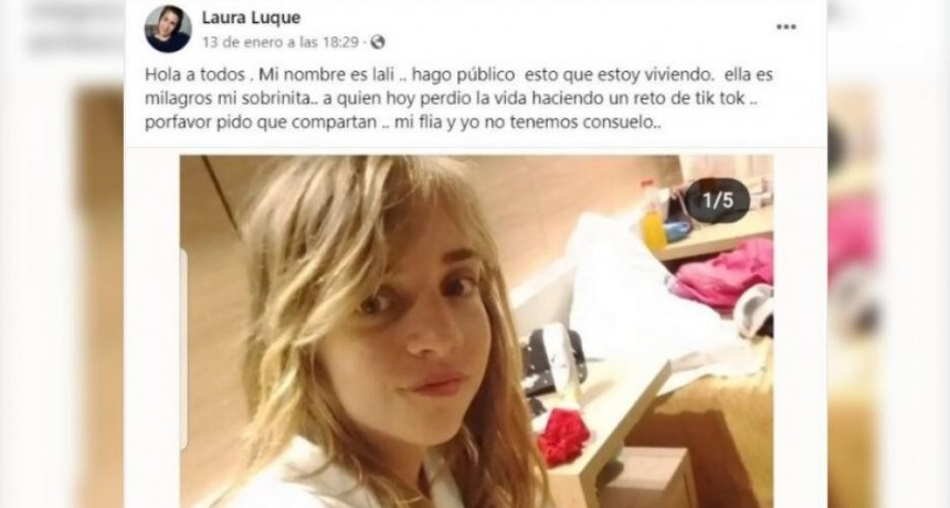 Una nena en Santa Fe murió cuando realizaba un reto viral para TikTok