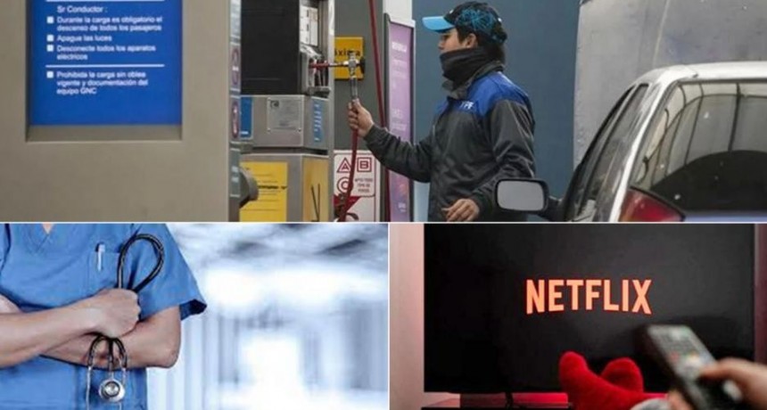 Aumentó el GNC y las películas online, con las prepagas, suben en mayo