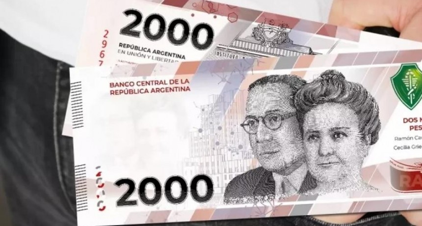  Comenzarán a circular los billetes de $2.000