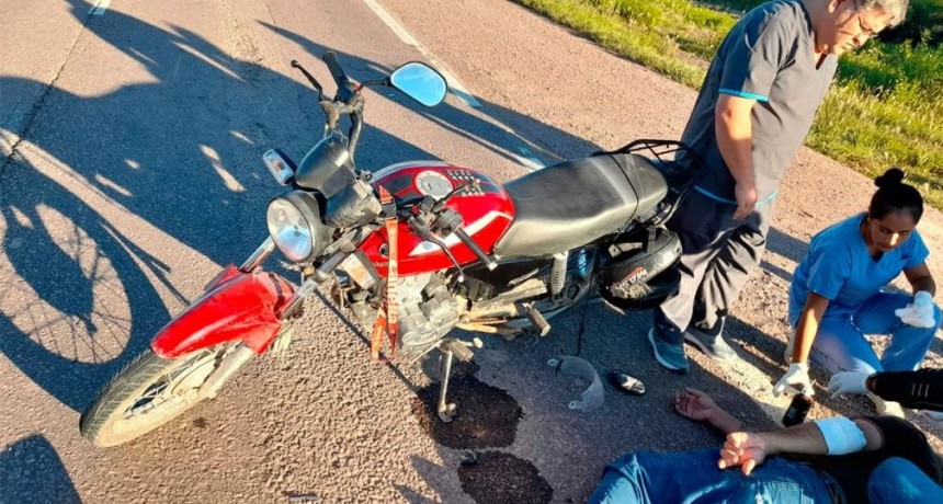 Ruta 34: motociclista lesionado al ser embestido por una camioneta