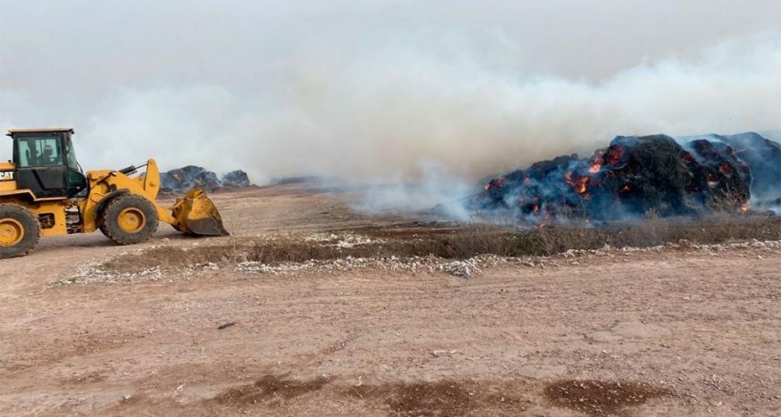 Voraz incendio de una desmotadora de algodón