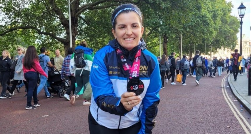 Una Añatuyense se destaco en la maratón en londres